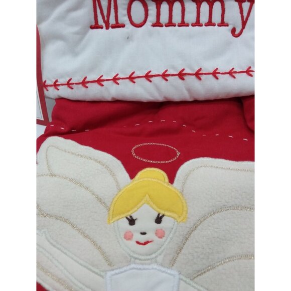 Pottery Barn Kids Mommy Angel White Gown Christmas Stocking Holiday Quilted Red - Picture 4 of 11